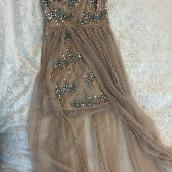 Aidan by Aidan Mattox Hand-Beaded Mesh Gown - Picture 6 of 6